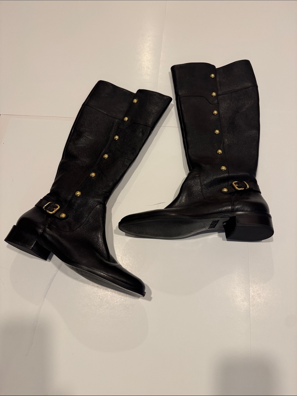 Michael Kors Carney Black Studded Riding Boots